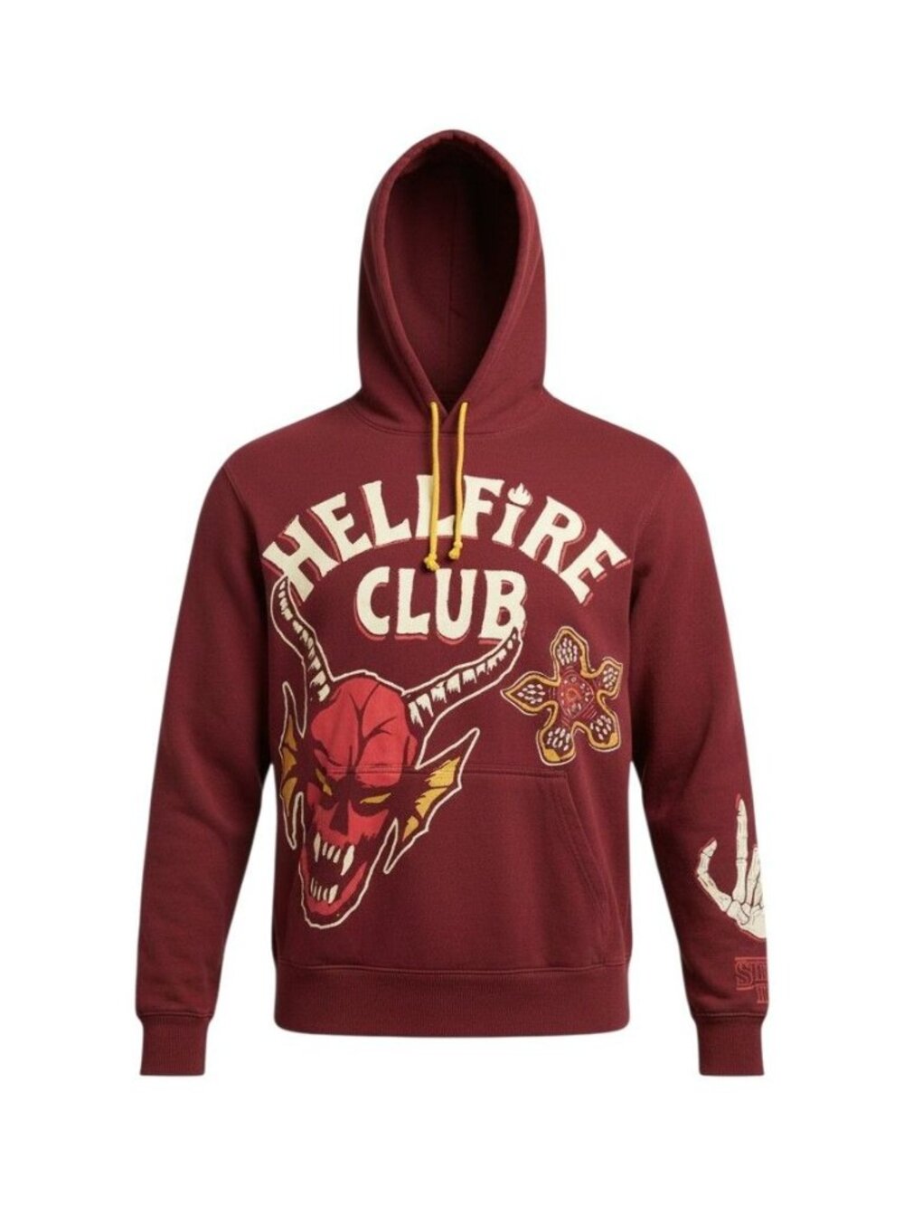 Stranger Things Netflix Red Hellfire Club Graphic Pullover Hoodie M